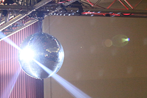 A disco ball spins and shines at one of the events we were photographing. . . . a quinceañera